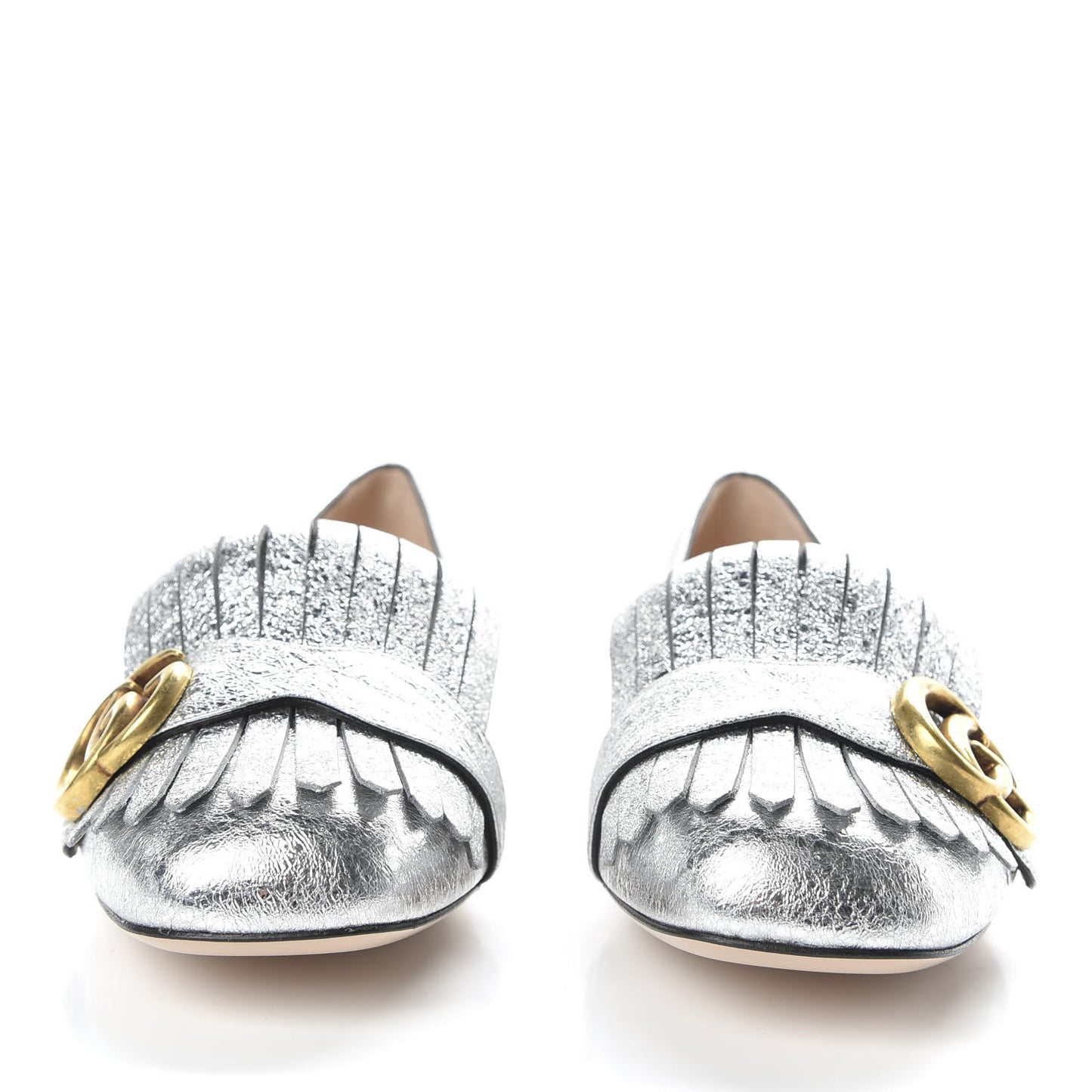 Galassia GG Marmont Fringe Flats 37.5 Argento