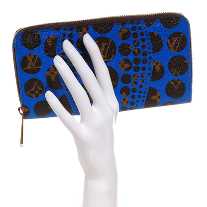Louis Vuitton Monogram Kusama Pumpkin Dots Zippy Wallet Blue 2 of 8