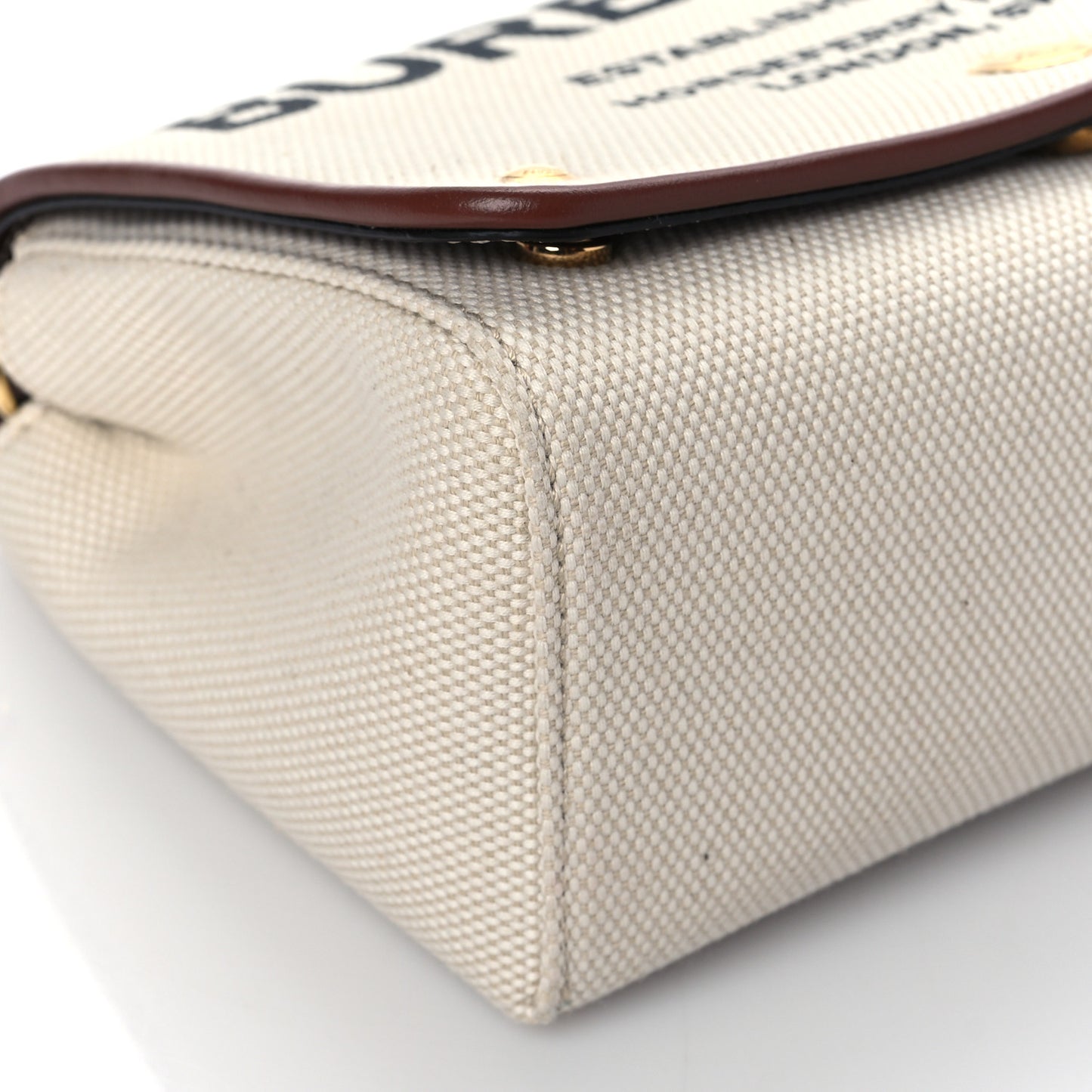 Calfskin Canvas Horseferry Print Hackberry Crossbody Bag Natural Tan