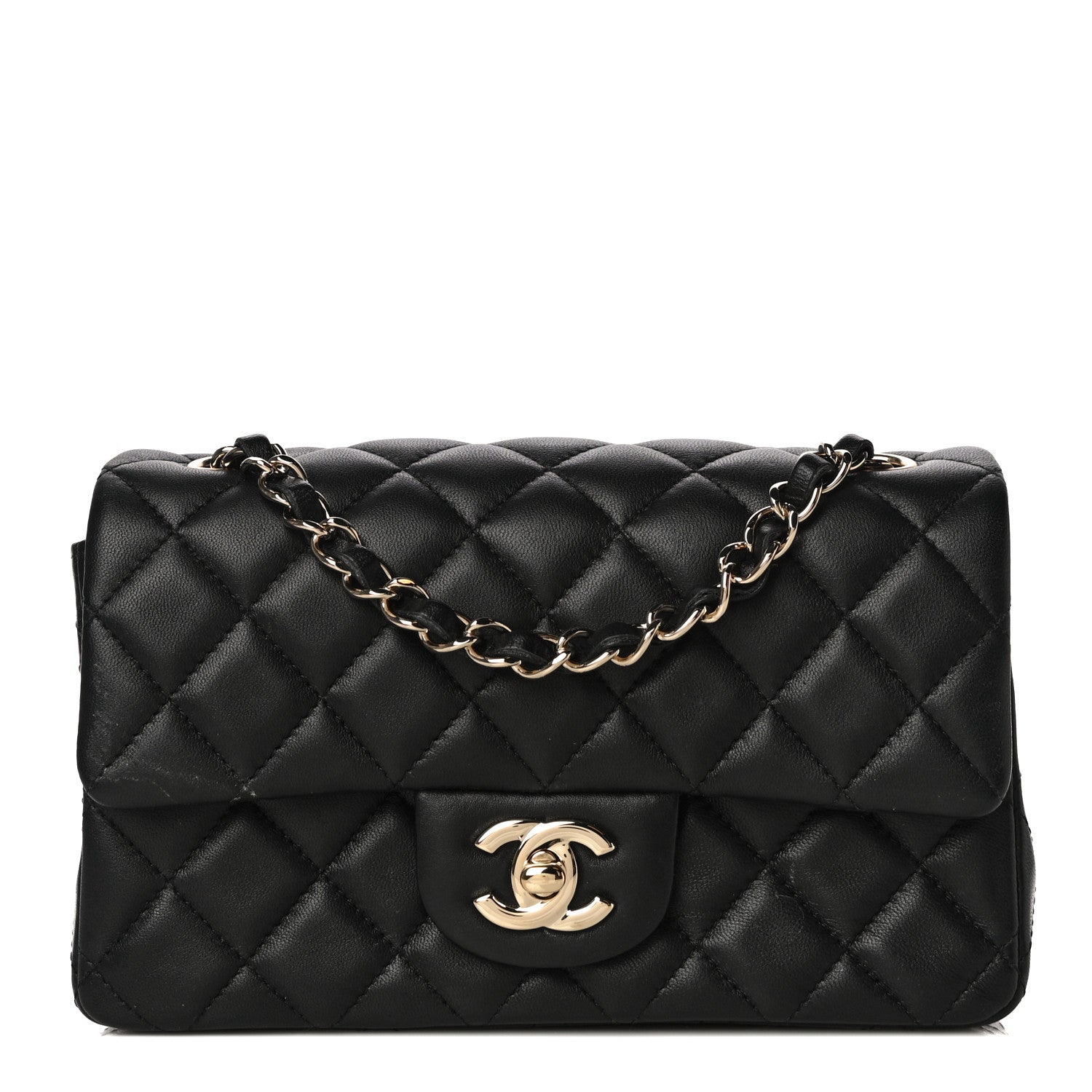 Chanel Lambskin Quilted Mini Rectangular Flap Black 1 of 13
