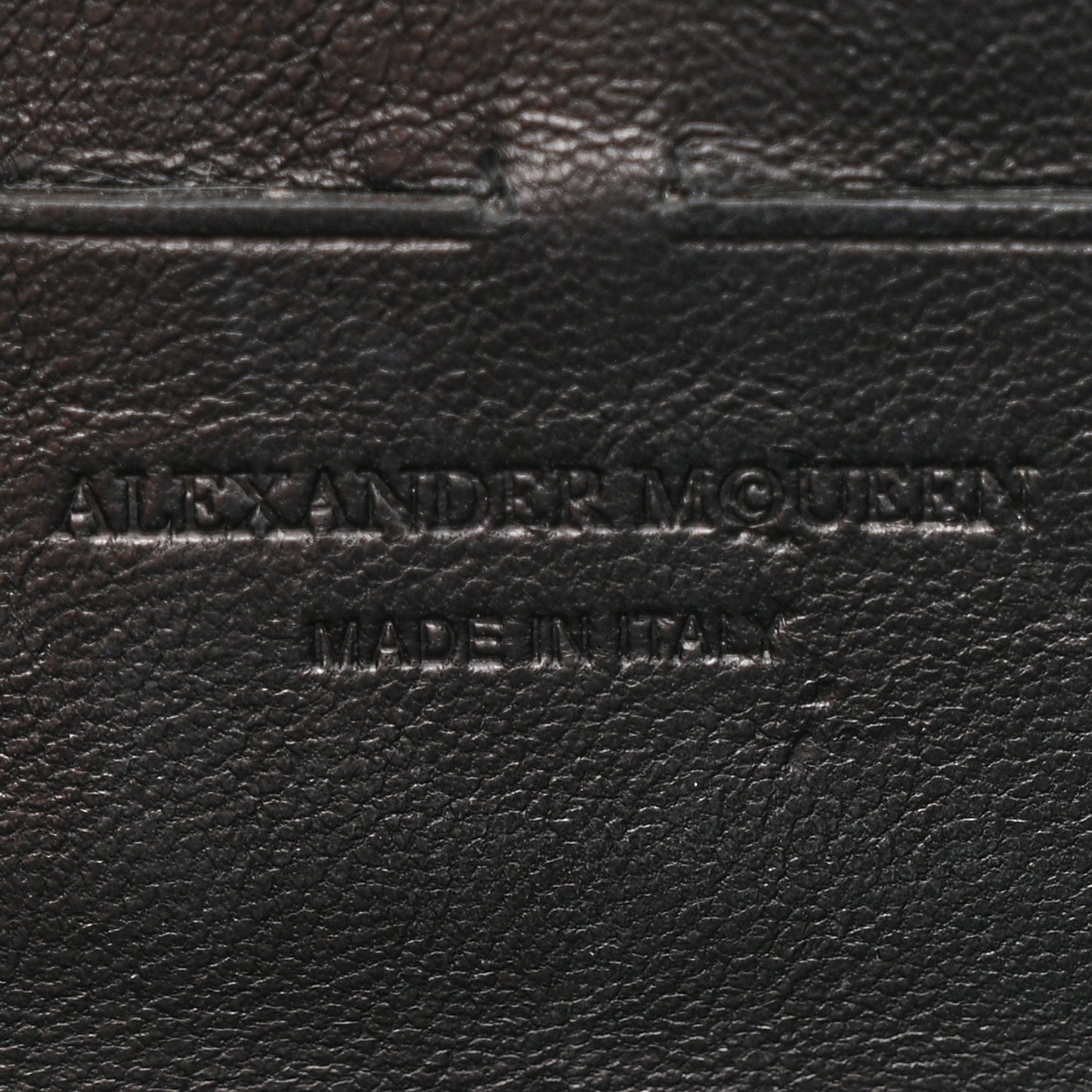 Pebbled Calfskin Skull Wallet on Chain Black