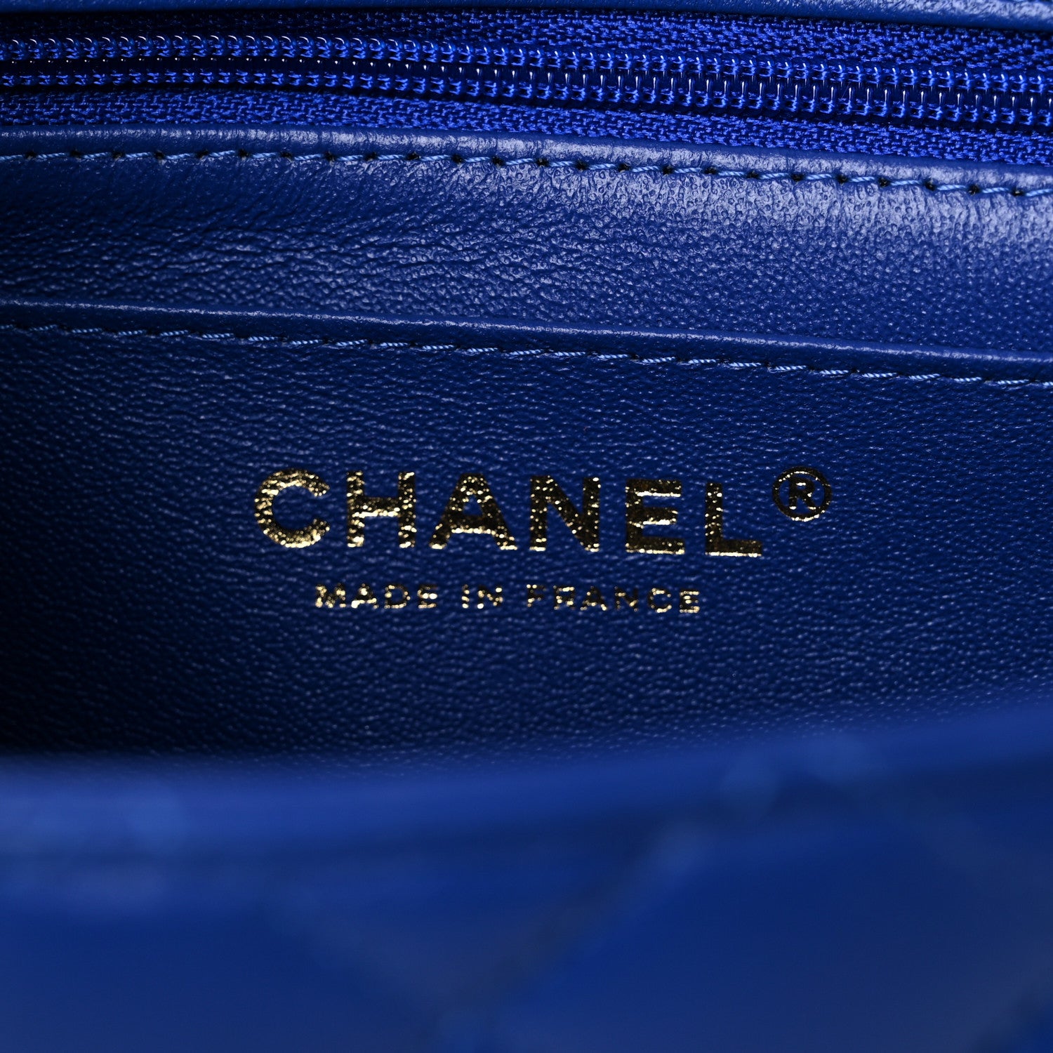 Chanel Lambskin Quilted Mini Top Handle Rectangular Flap Blue 6 of 10