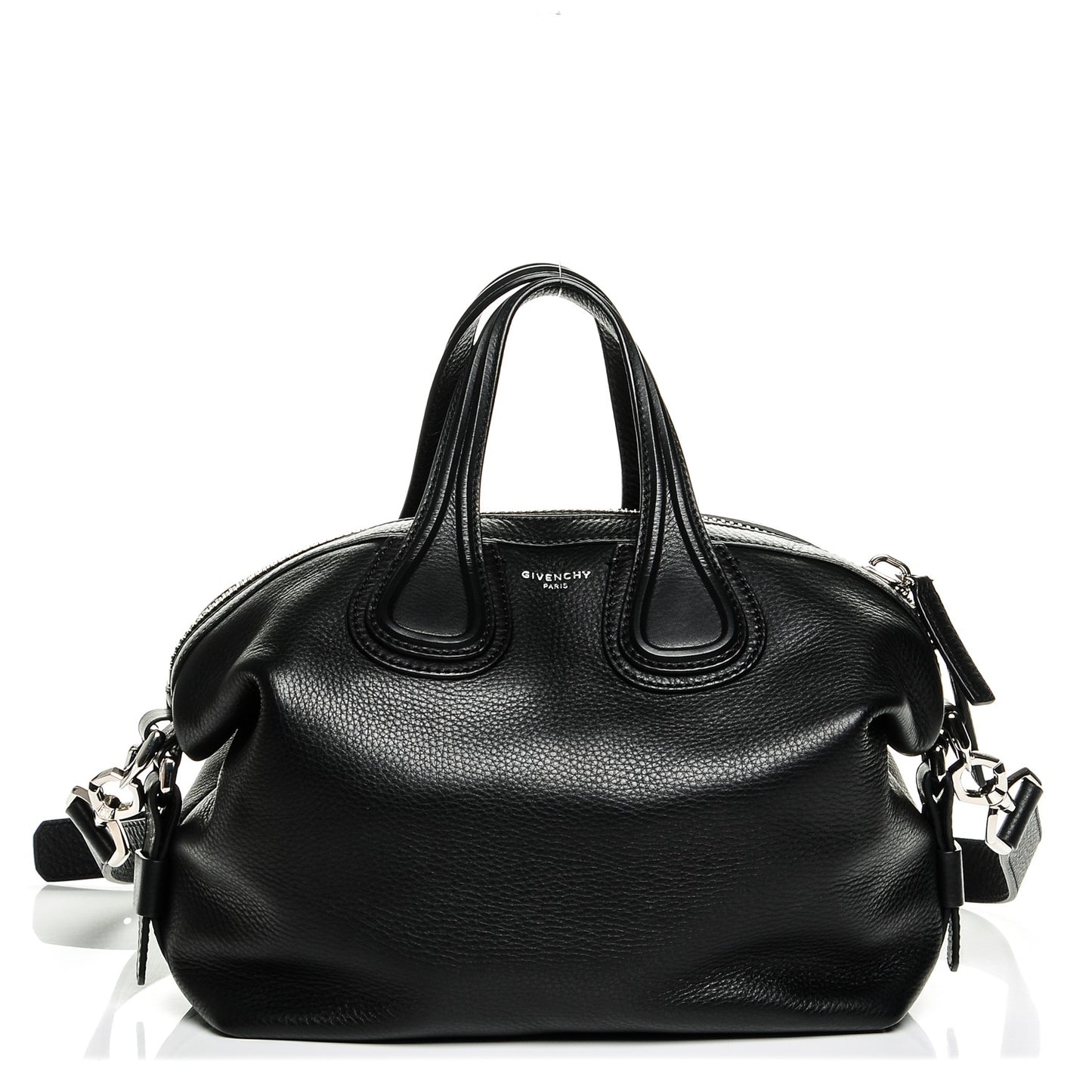 Pebbled Calfskin Small Nightingale Black