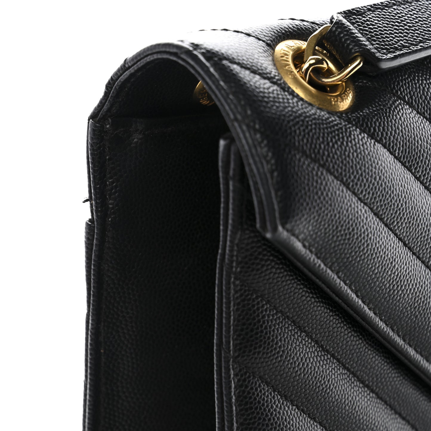 Grain De Poudre Matelasse Chevron Large Monogram Satchel Black