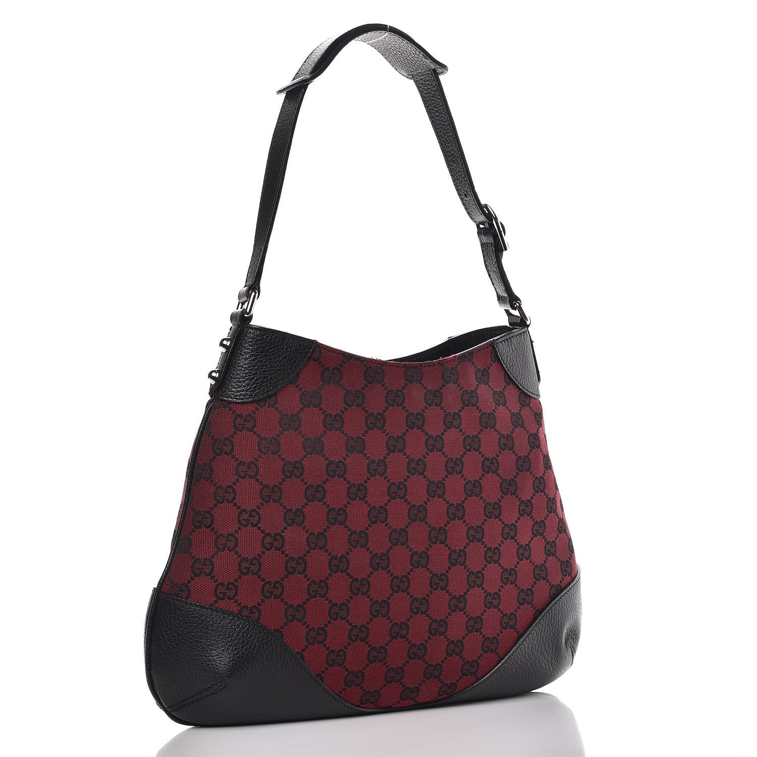 Gucci Denim Monogram Hobo Red 3 of 9