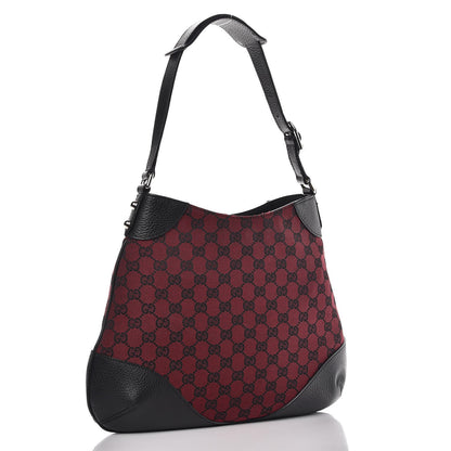 Gucci Denim Monogram Hobo Red 3 of 9