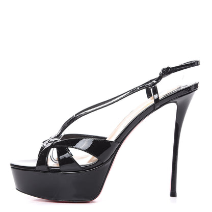 Christian Louboutin Patent Veracite 130 Sandals 41 Black 1 of 9