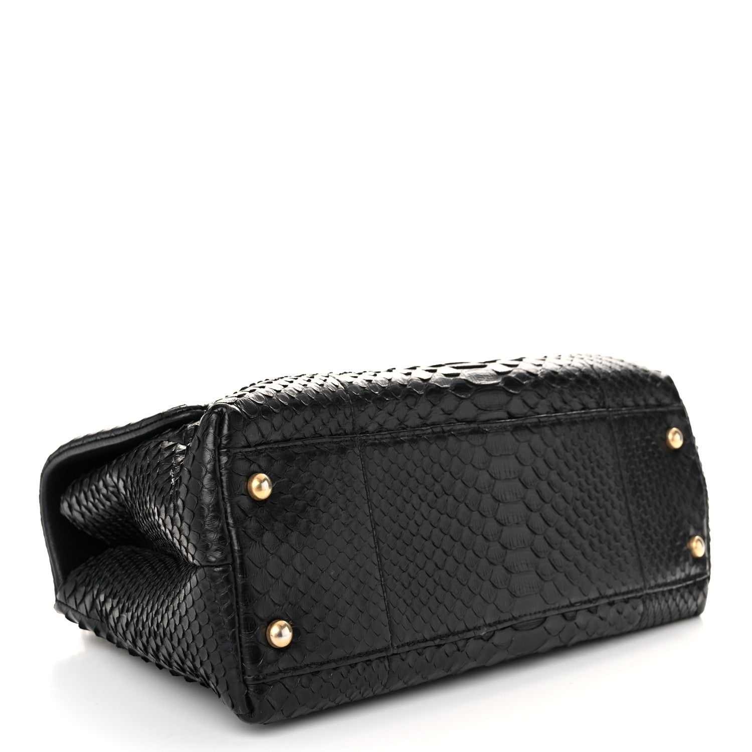 Chanel Snakeskin Small Coco Handle Flap Black 4 of 10