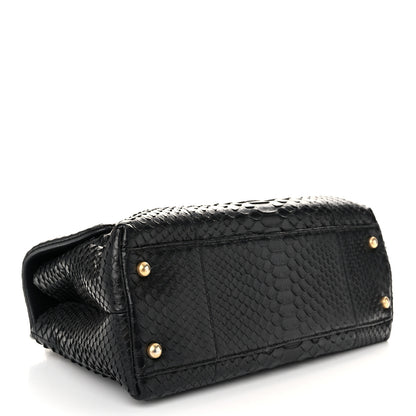 Chanel Snakeskin Small Coco Handle Flap Black 4 of 10