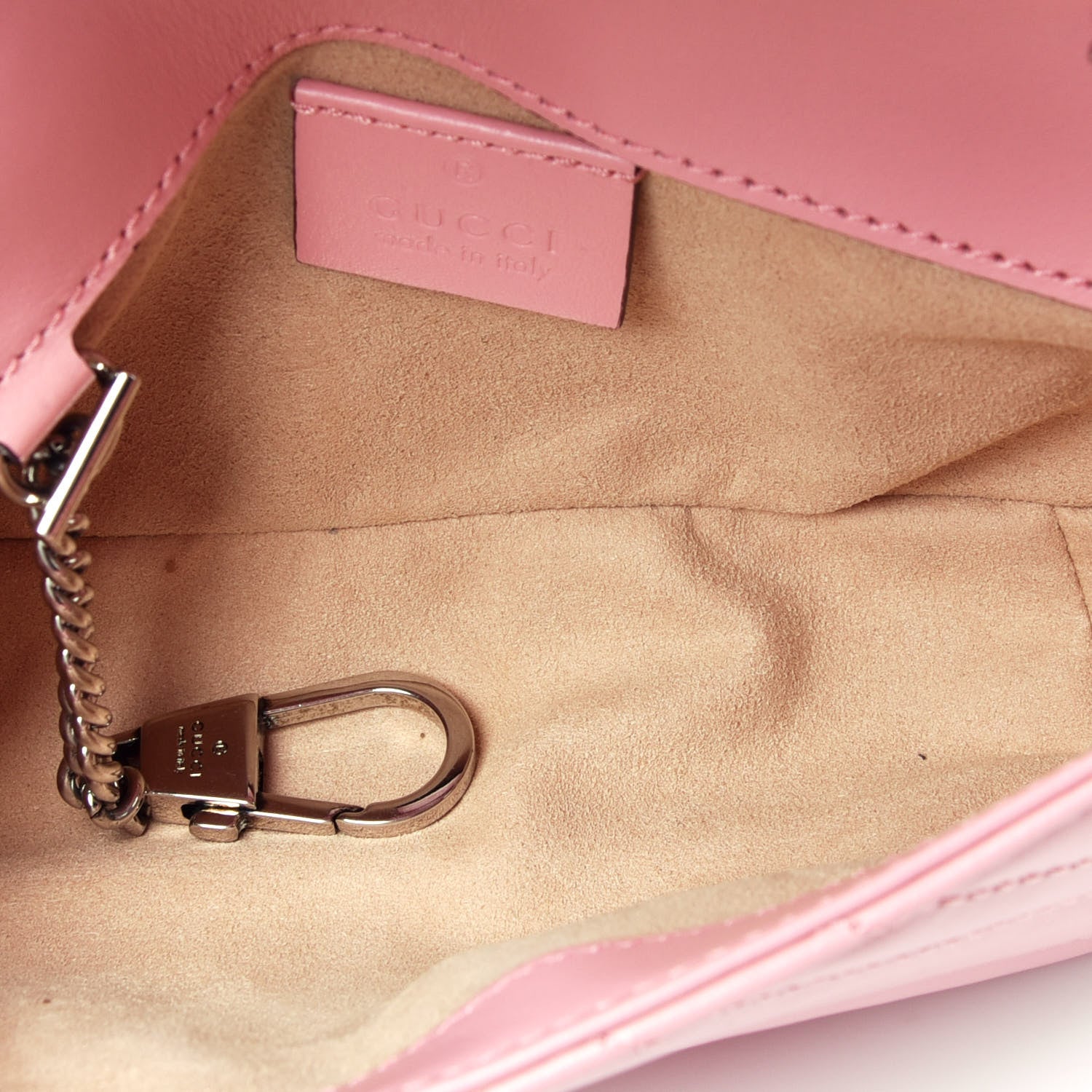 Gucci Calfskin Matelasse Super Mini GG Marmont Shoulder Bag Wild Rose 5 of 9