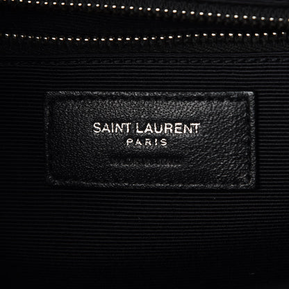 Saint Laurent Grain De Poudre Textured Mixed Matelasse Large Triquilt Monogram Satchel Black 6 of 10