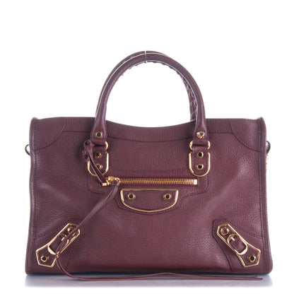 Balenciaga Chevre Gold Metallic Edge Hardware S City Rouge Pourpre 1 of 7