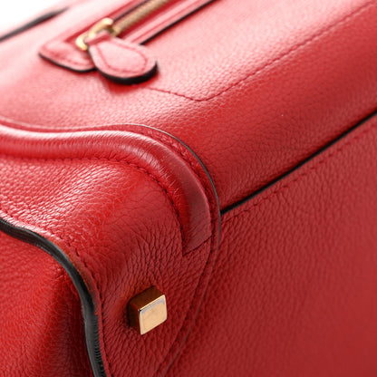 Celine Drummed Calfskin Mini Luggage Coquelicot 11 of 13