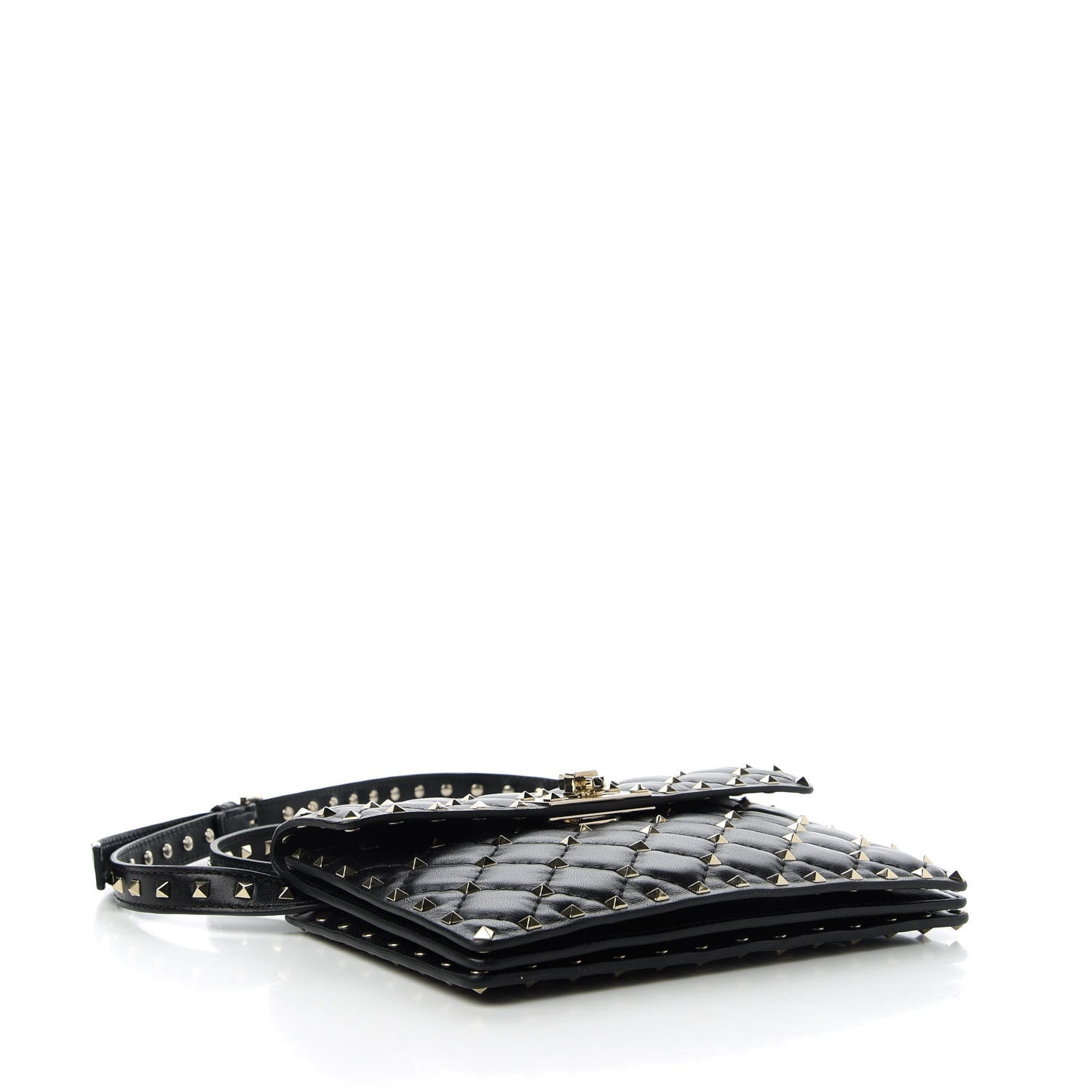 Valentino Garavani Lambskin Rockstud Spike Crossbody Bag Black 4 of 9