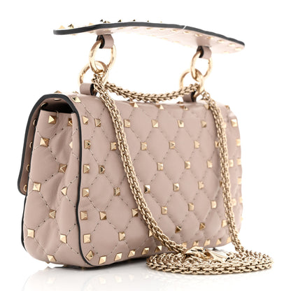 Valentino Garavani Nappa Small Rockstud Spike Shoulder Bag Poudre 3 of 10