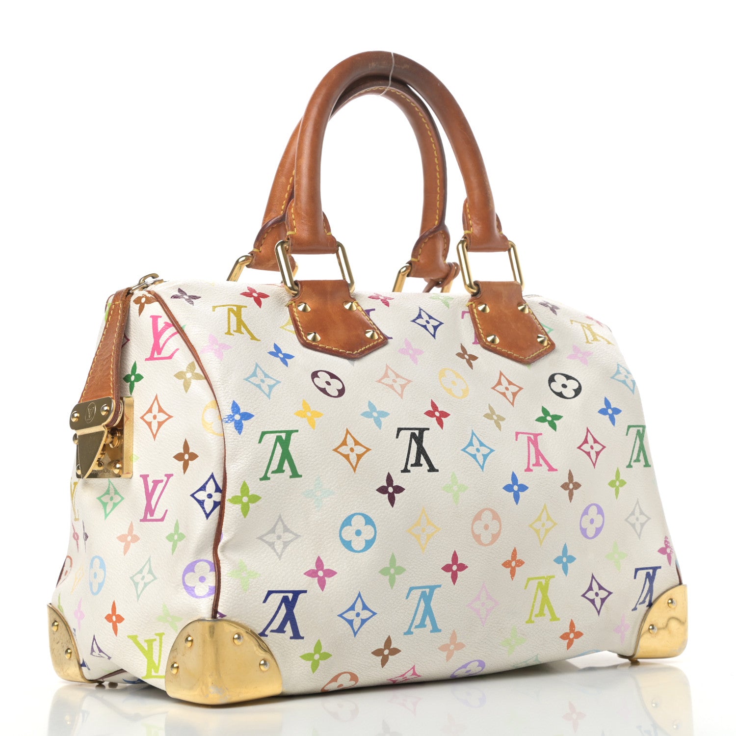Louis Vuitton Monogram Multicolor Speedy 30 White 3 of 8