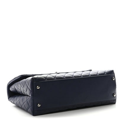 Chanel Caviar Lizard Quilted Medium Coco Handle Flap Navy 4 of 10