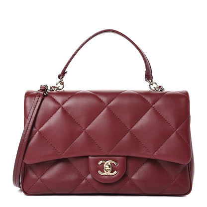 Chanel Lambskin Quilted Easy Carry Flap Burgundy 1 of 15