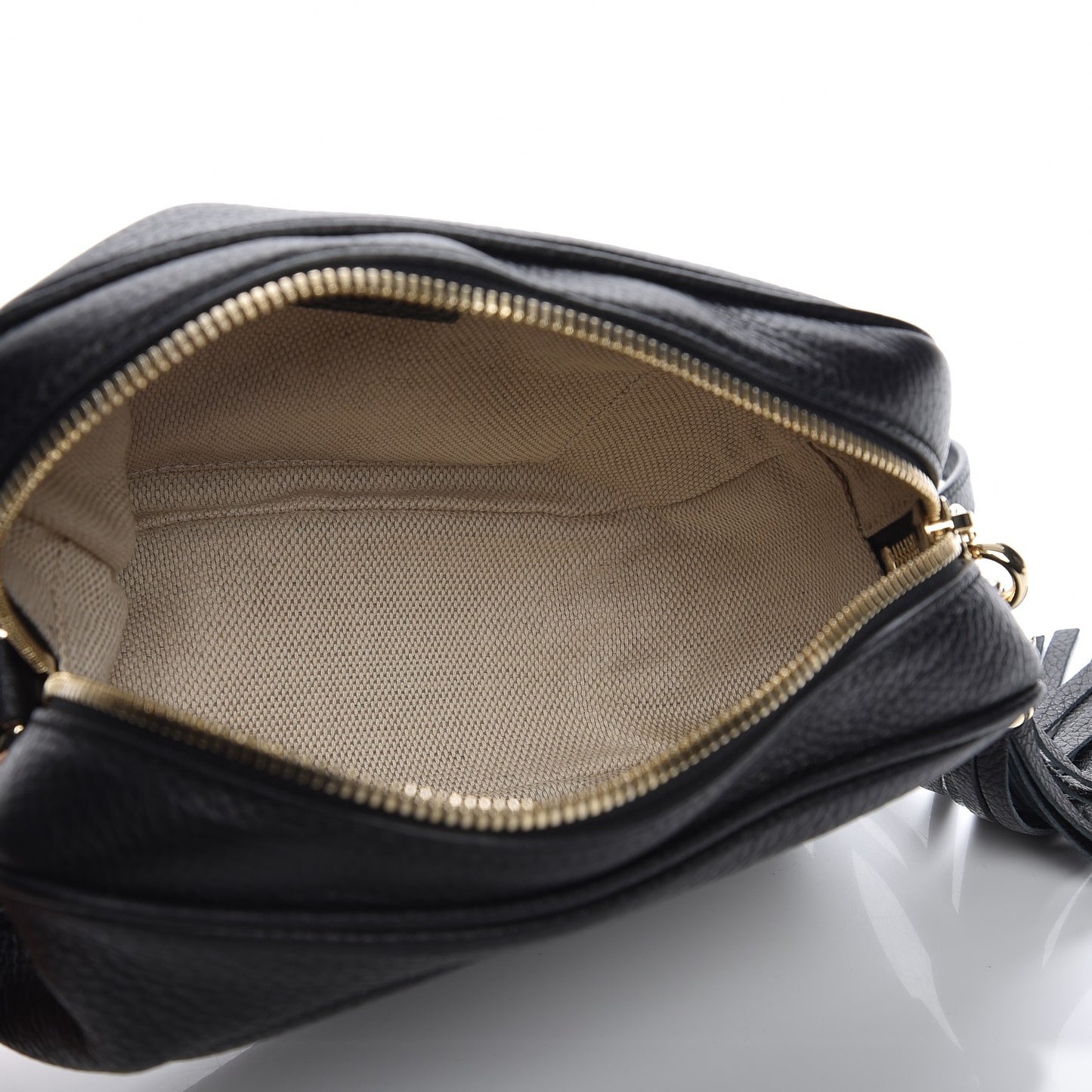 Pebbled Calfskin Small Soho Disco Bag Black