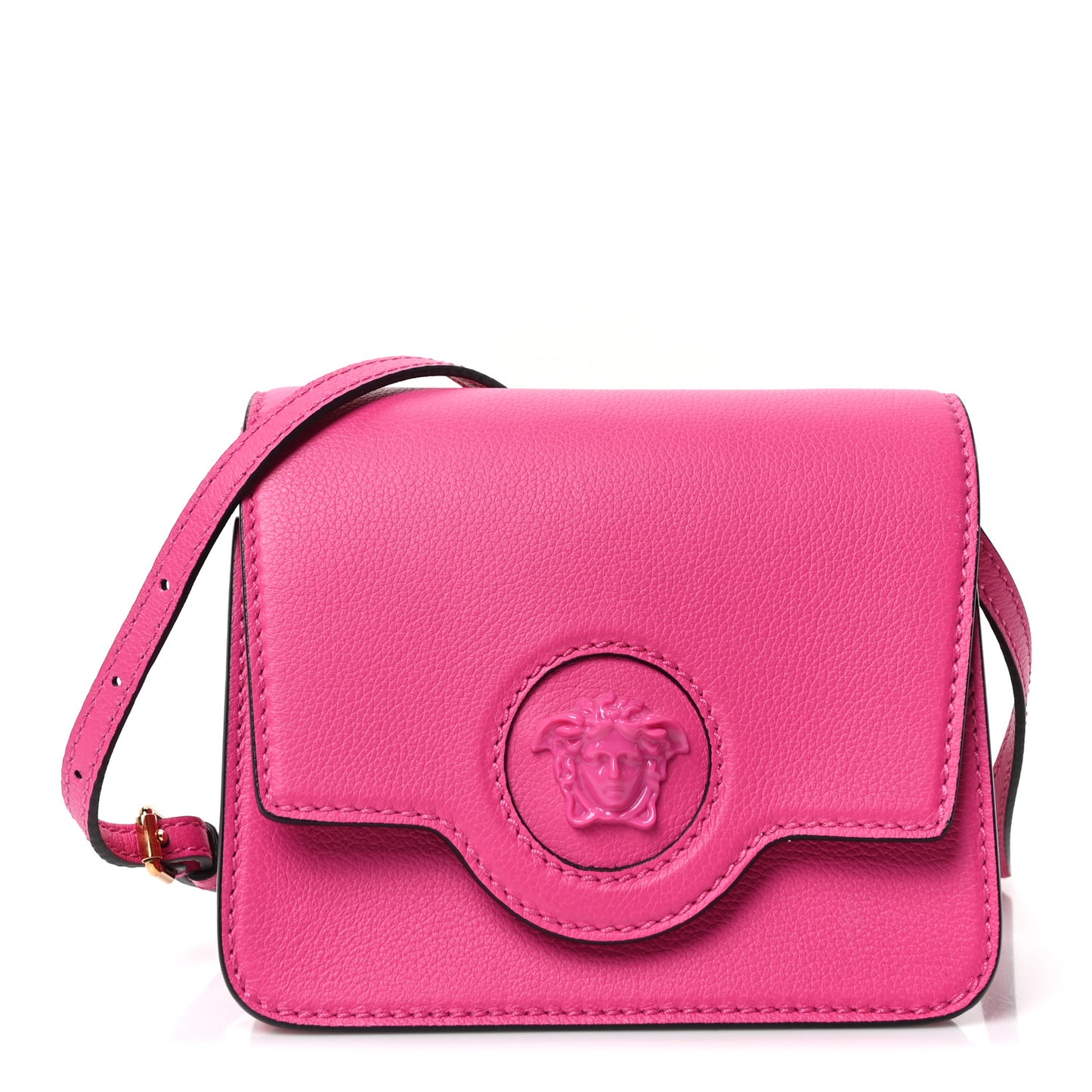 Grained Calfskin La Medusa Shoulder Bag Pink Lilac