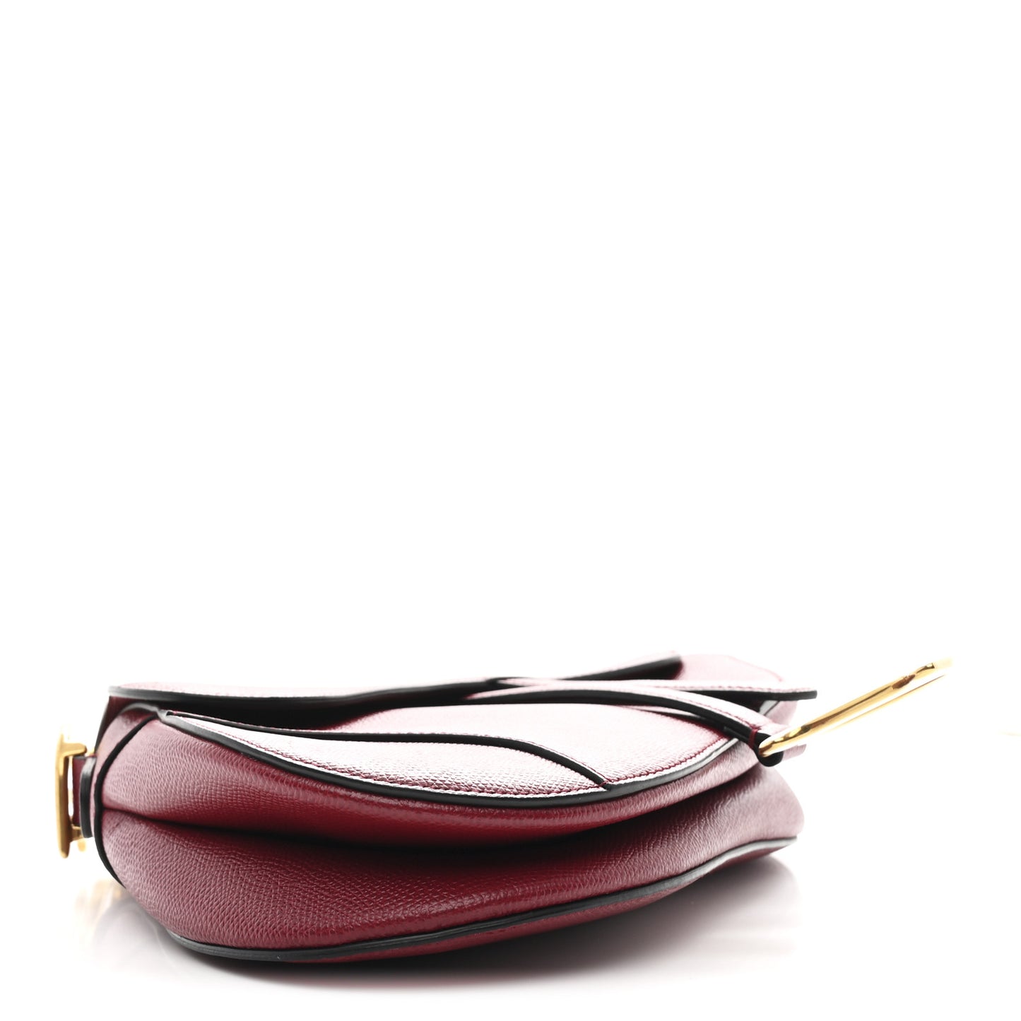 Grained Calfskin Saddle Bag Red