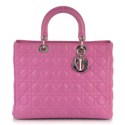 Christian Dior Lambskin Cannage Large Lady Dior Pink 1 of 11