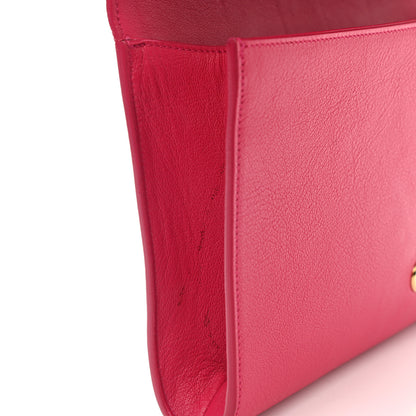 Saint Laurent Calfskin Monogram Large Belle De Jour Clutch Lipstick Fuchsia 7 of 8
