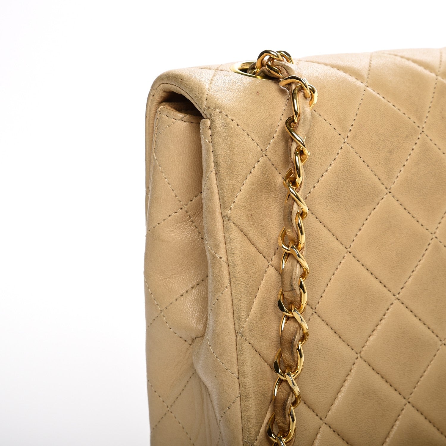 Chanel Lambskin Quilted Small Single Flap Beige 9 of 13