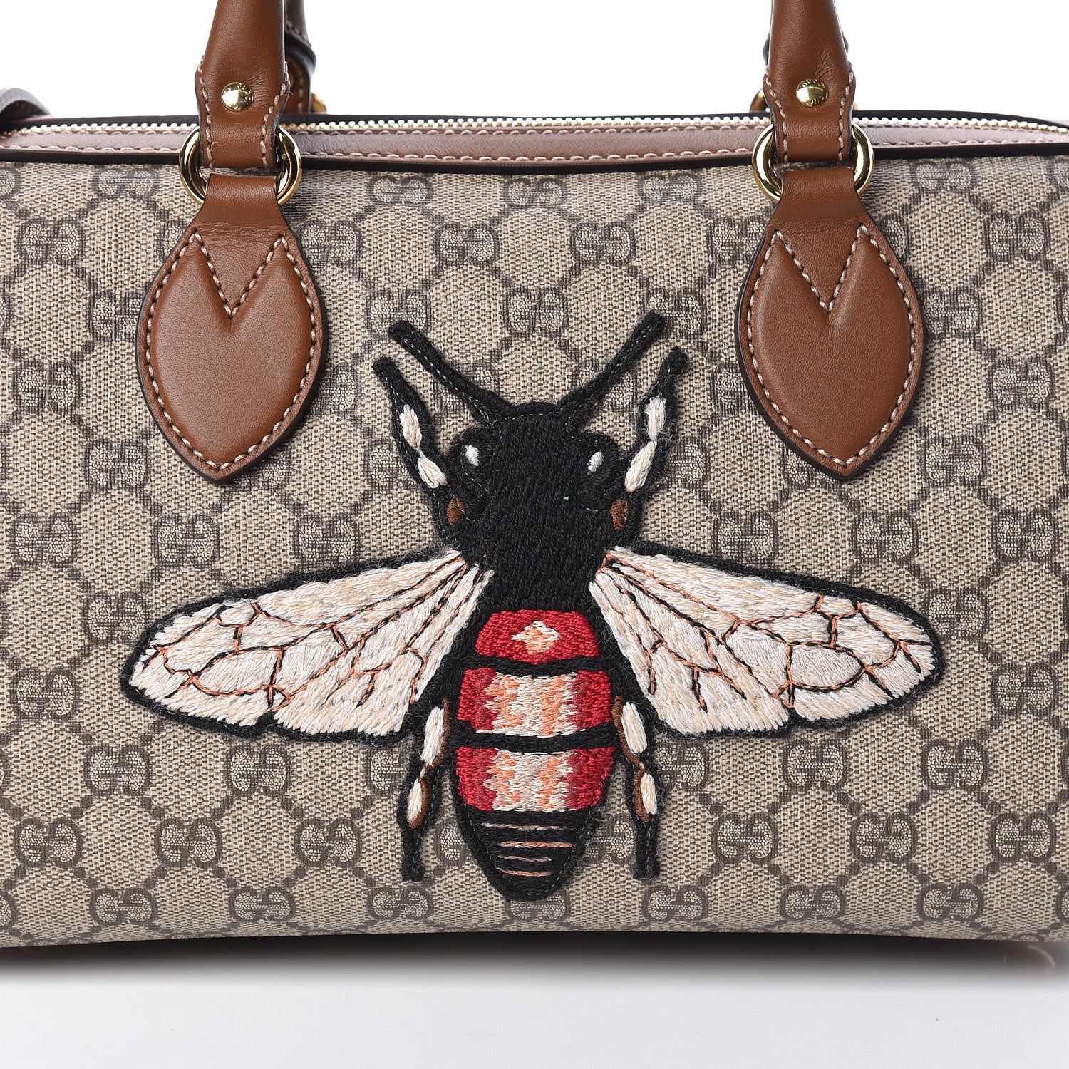 Gucci GG Supreme Monogram Bee Embroidered Small Boston Beige Tuscany 11 of 11