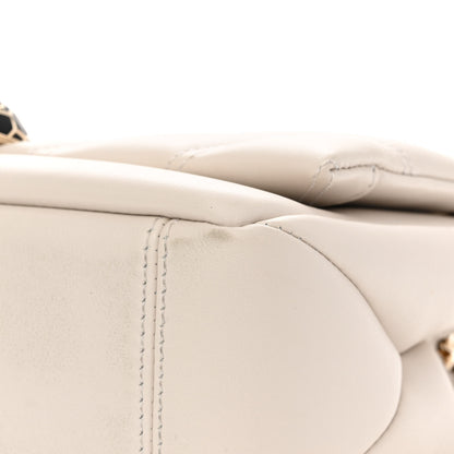 Bulgari Calfskin Matelasse Small Serpenti Cabochon Shoulder Bag White 11 of 12