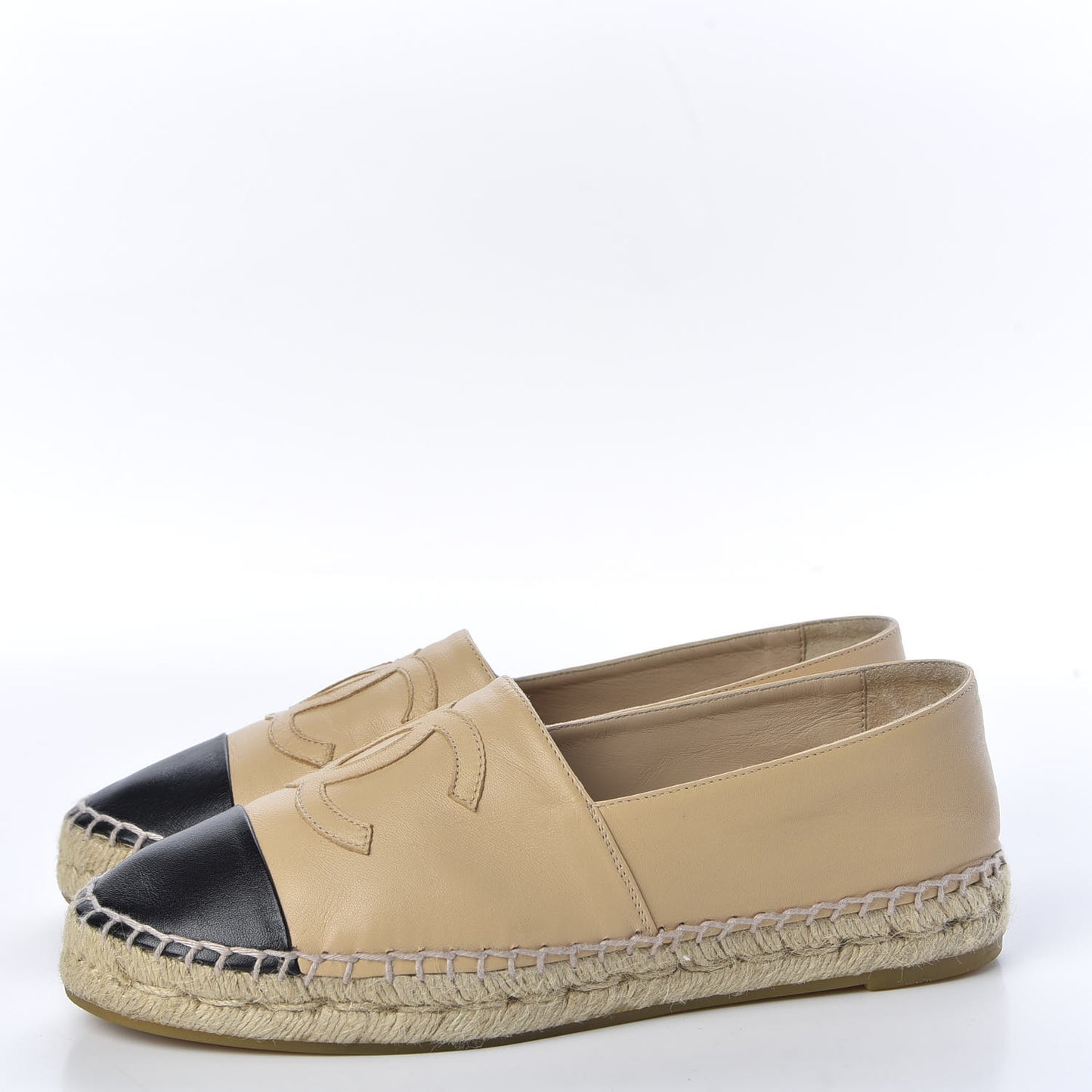 Lambskin CC Espadrilles 39 Beige Black