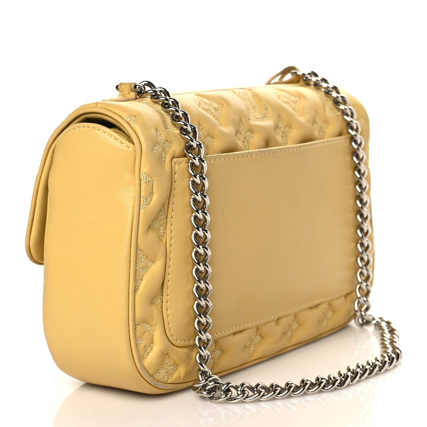 Lambskin Mama Broderie Pochette Jaune Pale