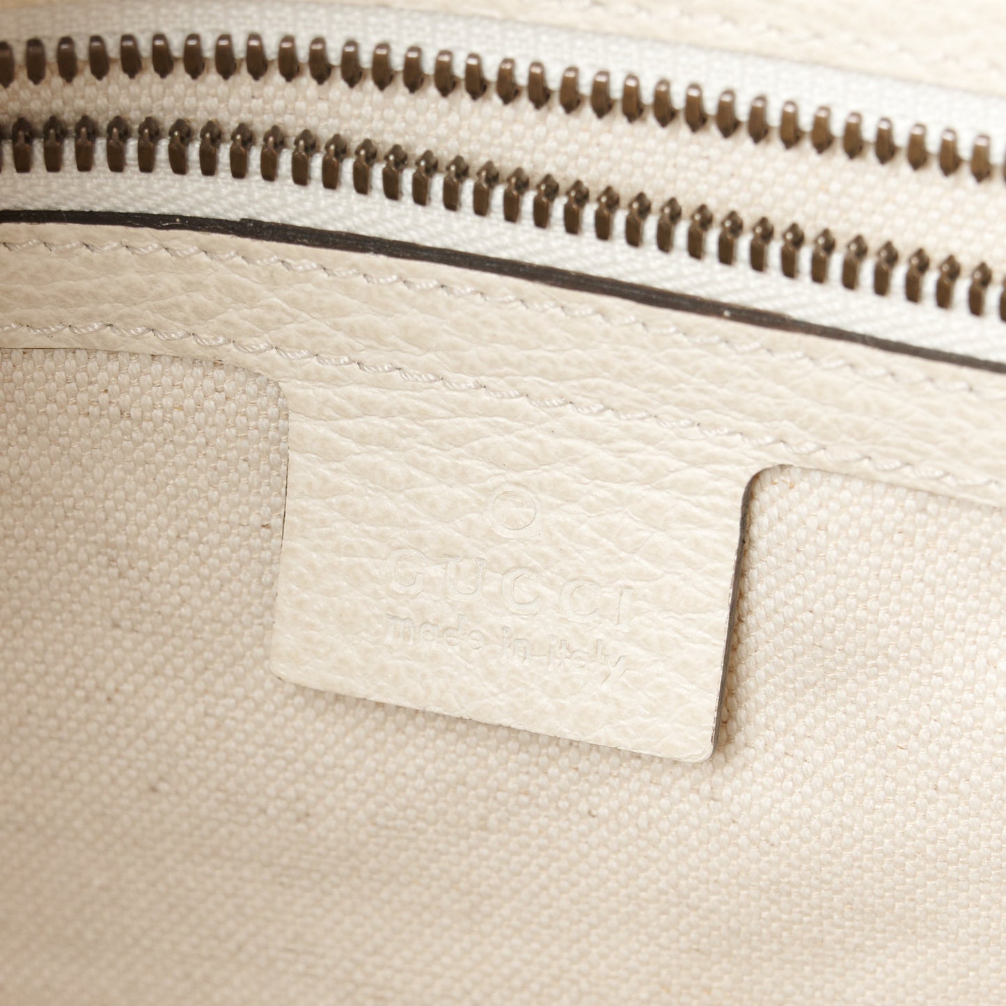Pebbled Calfskin Logo Messenger Bag White