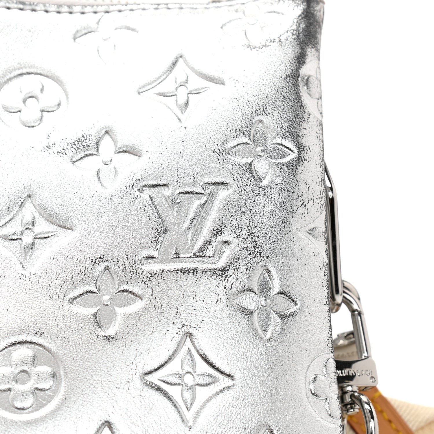Louis Vuitton Metallic Lambskin Embossed Monogram Coussin PM Silver 15 of 17