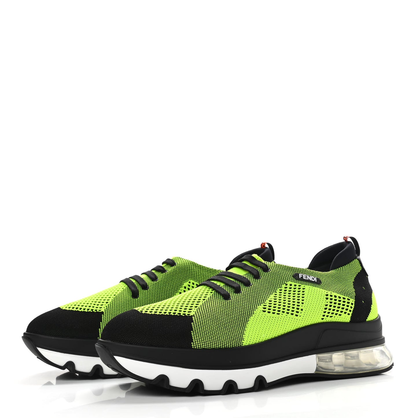 Jersey Vitello Mens Low Top Sneakers 10 Black Giallo Fluo