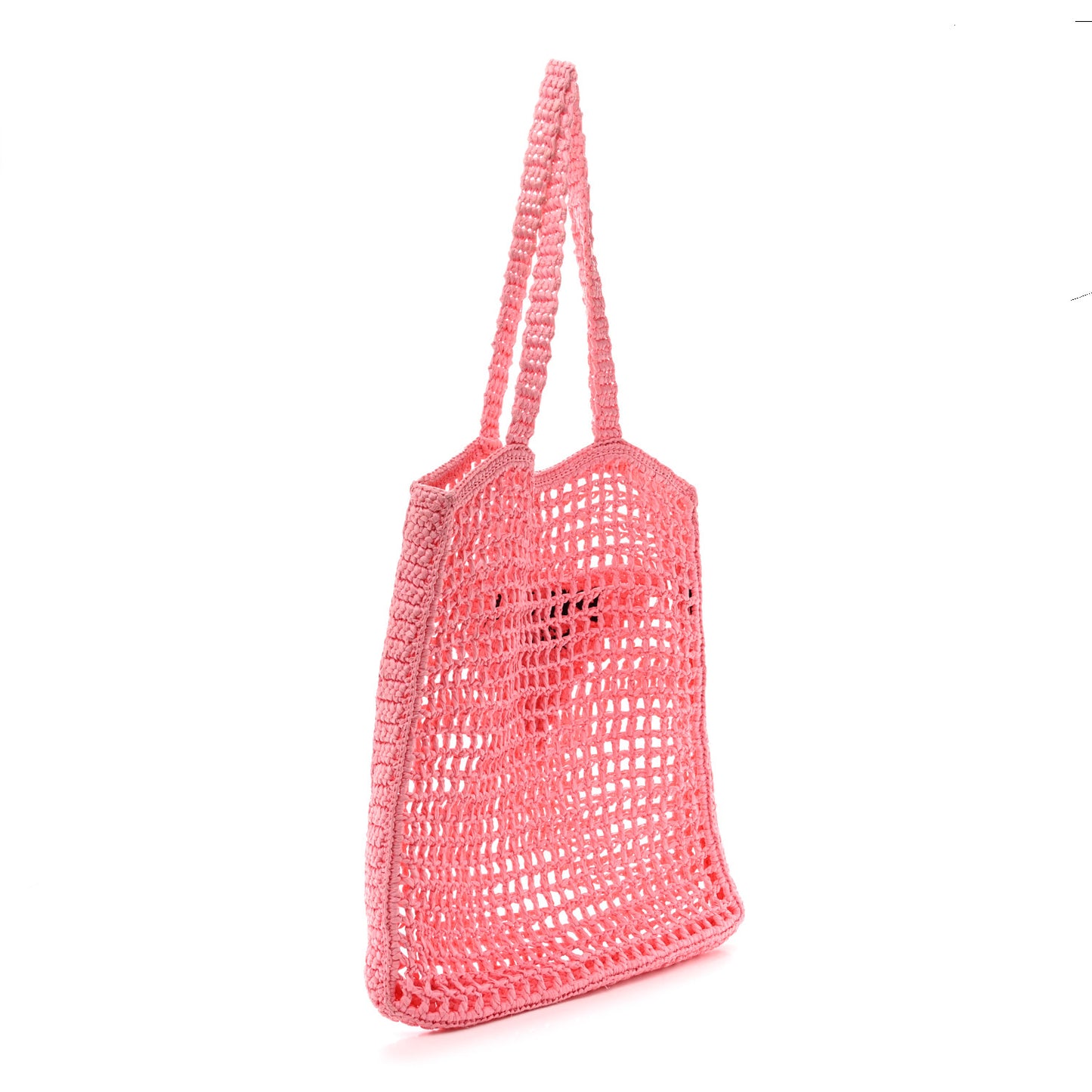 Yarn Raffia Effect Crochet Logo Embroidered Tote Bag Petalo