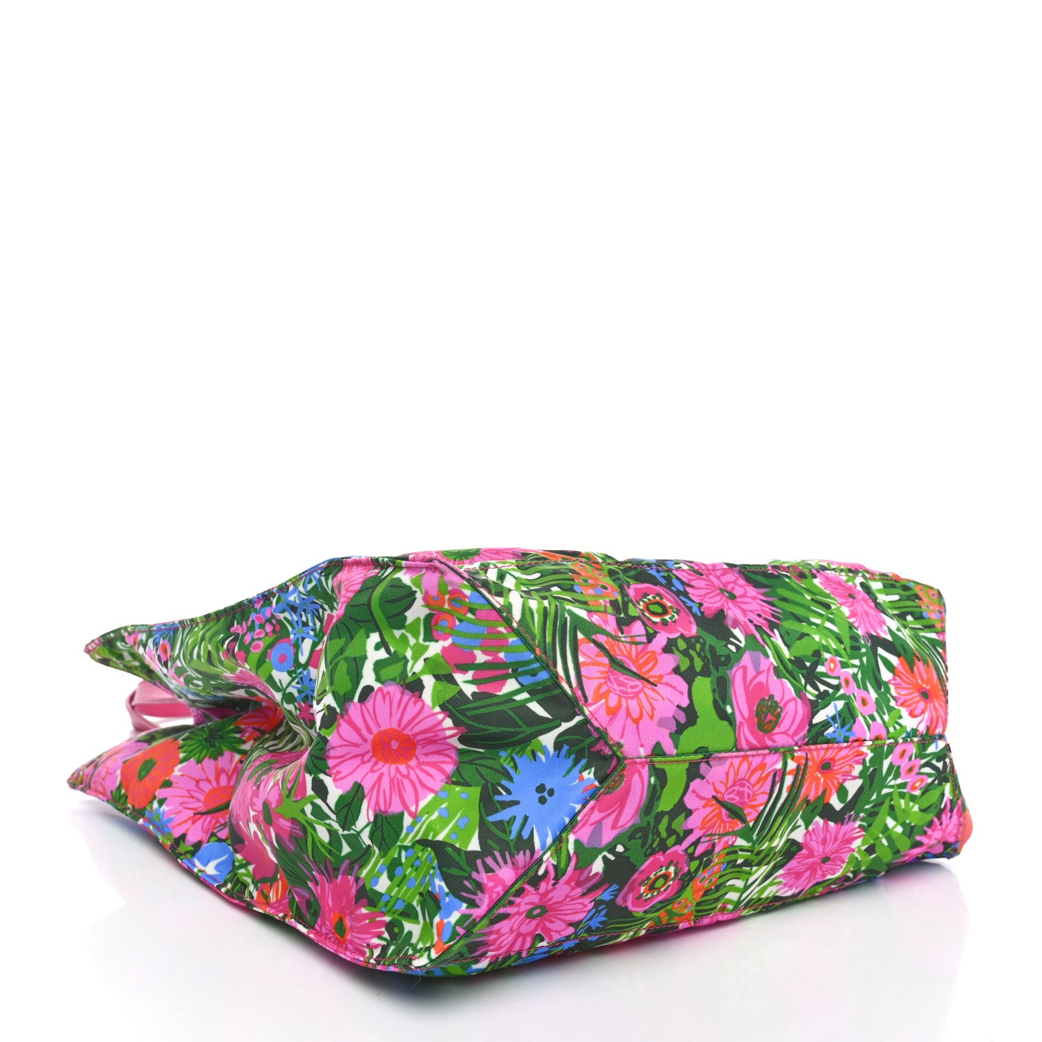 Prada Tessuto Nylon Floral Print Tote Pink 4 of 9