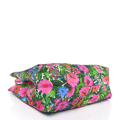 Prada Tessuto Nylon Floral Print Tote Pink 4 of 9