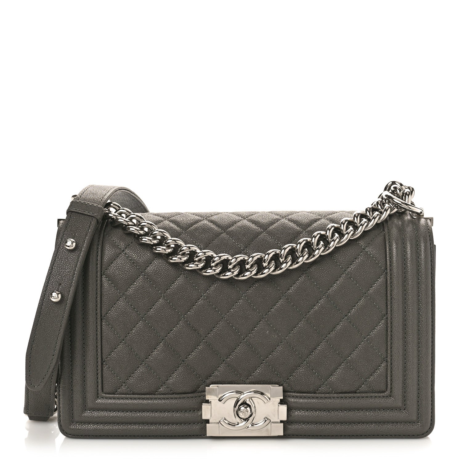 Chanel Caviar Quilted Medium Boy Flap Grey 1 of 8