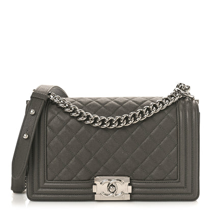 Chanel Caviar Quilted Medium Boy Flap Grey 1 of 8