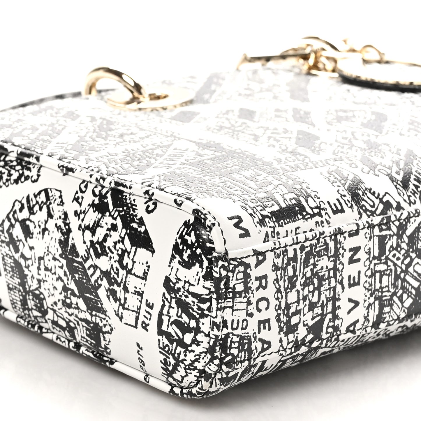 Calfskin Plan De Paris Printed Lady D-Joy White Black