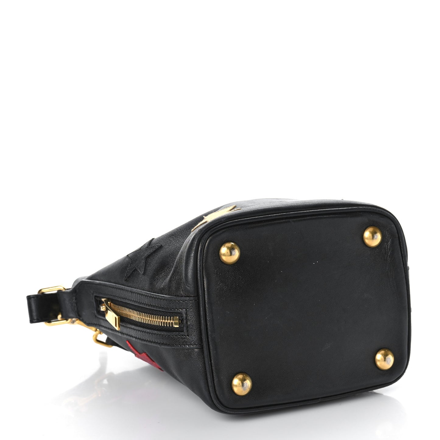 Calfskin Star Small Emmanuelle Bucket Bag Black