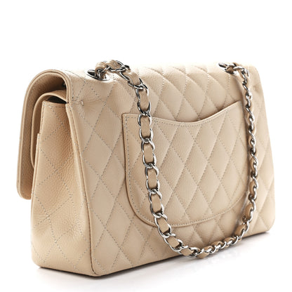 Chanel Caviar Quilted Medium Double Flap Beige 2 of 11