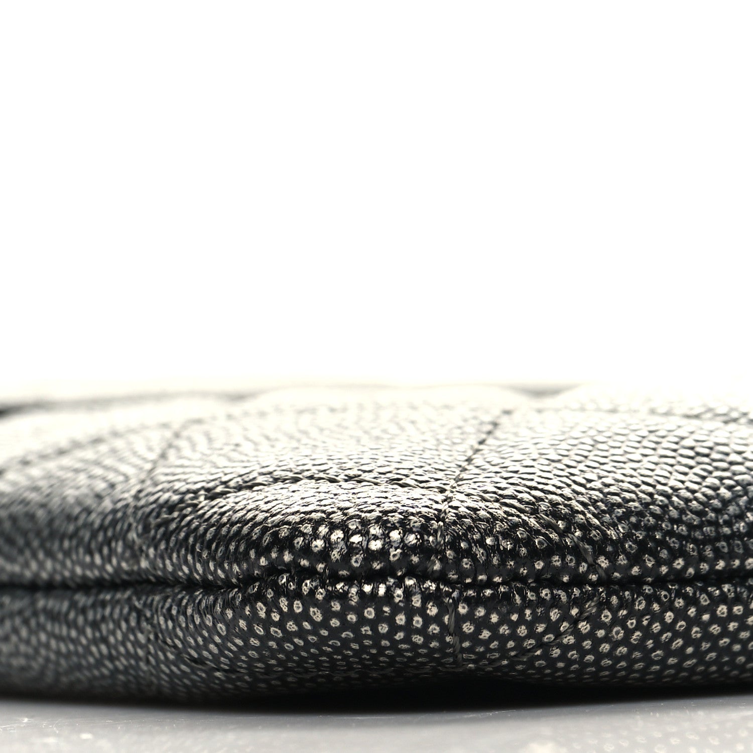 Chanel Metallic Caviar Quilted Medium Golden Class Pouch Dark Grey 10 of 12