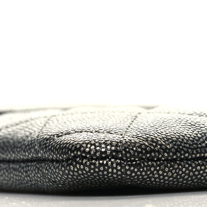 Chanel Metallic Caviar Quilted Medium Golden Class Pouch Dark Grey 10 of 12