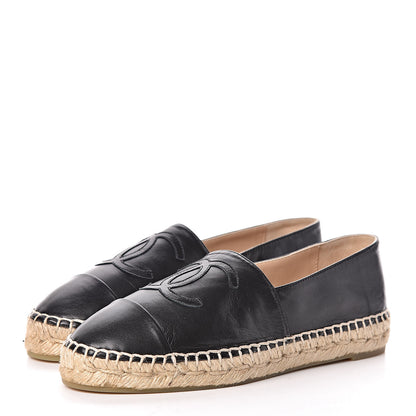 Chanel Lambskin CC Espadrilles 37 Black 3 of 11