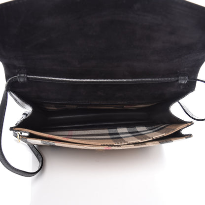 Burberry Calfskin House Check Small Macken Crossbody Bag Black 5 of 12