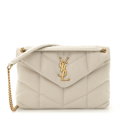 Saint Laurent Lambskin Quilted Small Loulou Puffer Monogram Chain Satchel Crema Soft 1 of 12