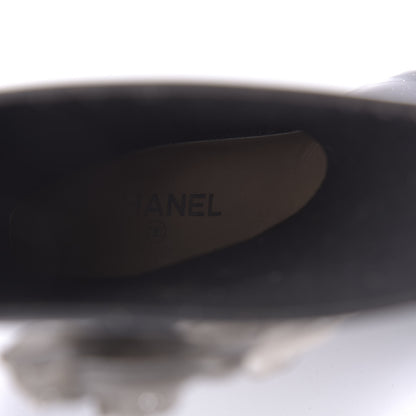 Chanel Rubber Glitter Camellia Rain Boots 40 Black 8 of 10