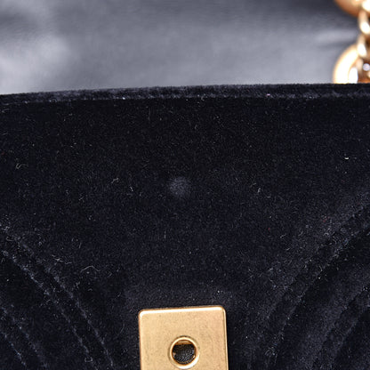 Gucci Velvet Matelasse Mini GG Marmont Shoulder Bag Black 9 of 10